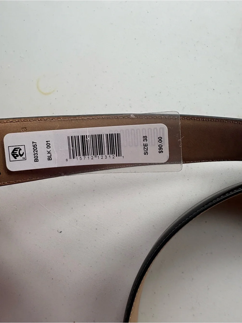 Bloomingdale’s The Men’s Store Black Leather Belt — Size 38